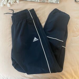 Adidas Women's Black Joggers with White Stripes